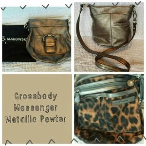 B. Makowsky Crossbody Bag in metallic leather