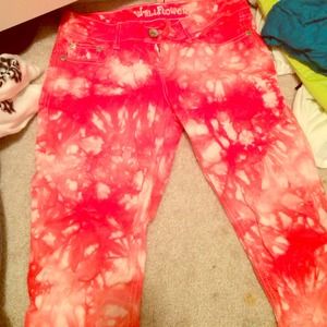 Red tye-dye pants