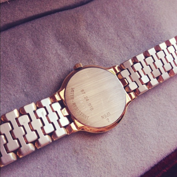 Movado Yellow Gold Plated Watch Black Dial Swiss - Picture 4 of 4