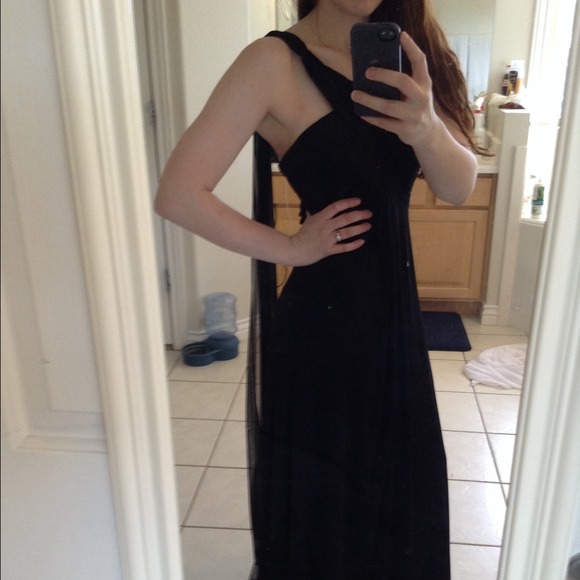 Beautiful Grecian black formal gown dress prom