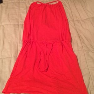 Open back swim suit cover up Size L Coral