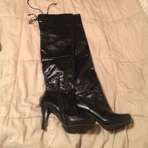 Thigh high black boots Size 9.5