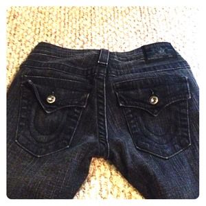 True religion distressed grey/black skinny jean