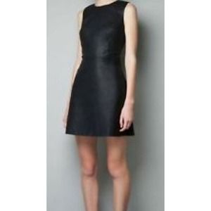 Zara - Black Faux Leather Dress