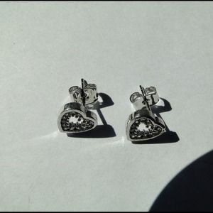 Heart cz earrings