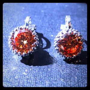 Fabulous citrine round earrings