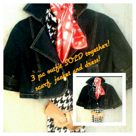 ON HOLD/CROP DENIM JACKET/scarf/dress bundled