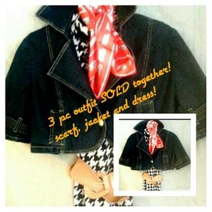 ON HOLD/CROP DENIM JACKET/scarf/dress bundled