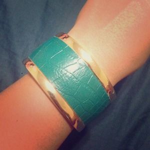 Gold and green-teal bangle.