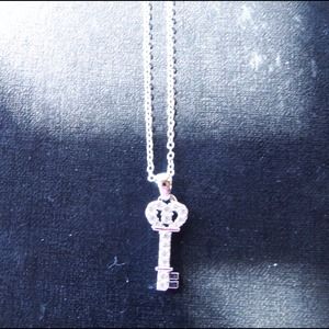Pave key cz pendant