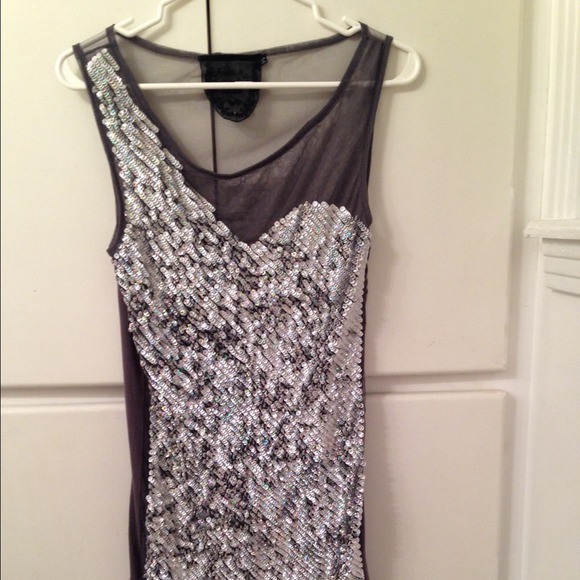 Silver sequin top