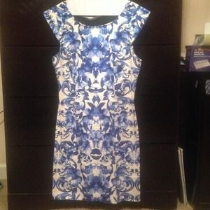 Blue/White F21 Bodycon Dress