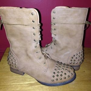 Studded Combat Boots Sz8