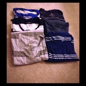 6 size large men's t shirts bundle