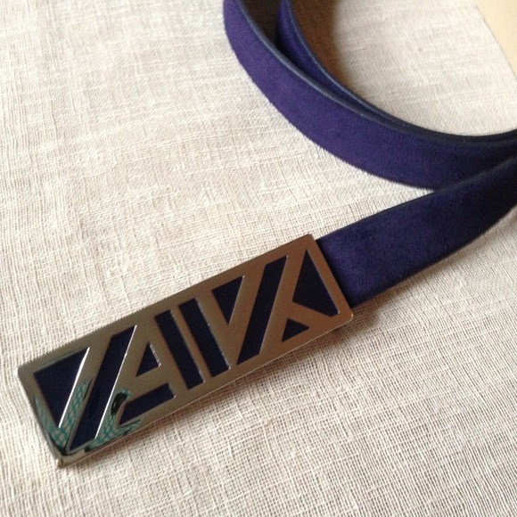 {AK Purple Suede Belt} - Picture 2 of 4