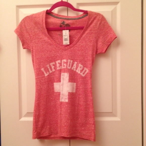 Red lifeguard tee