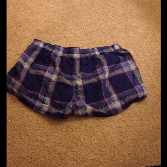 Victoria's Secret blue plaid sleepy shorts