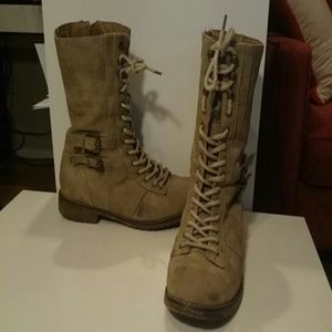Cathy jean combat boots (black and brown pair)