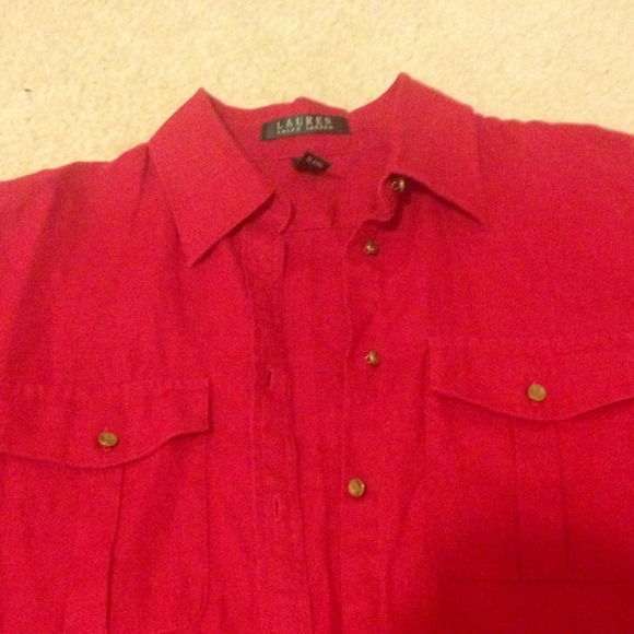 Ralph Lauren red button down shirt - Picture 2 of 4