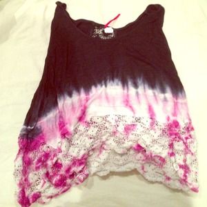 A white, pink, and blue shirt