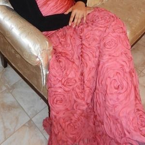 Evening dress (peach color)