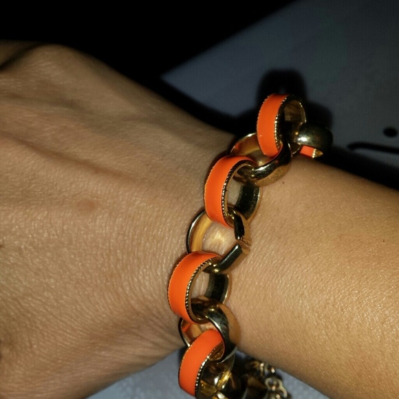 Orange link gold bracelet - Picture 2 of 4