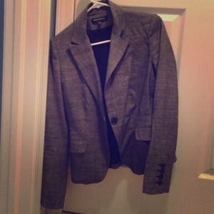 Express Dressy Black Patterned Blazer.