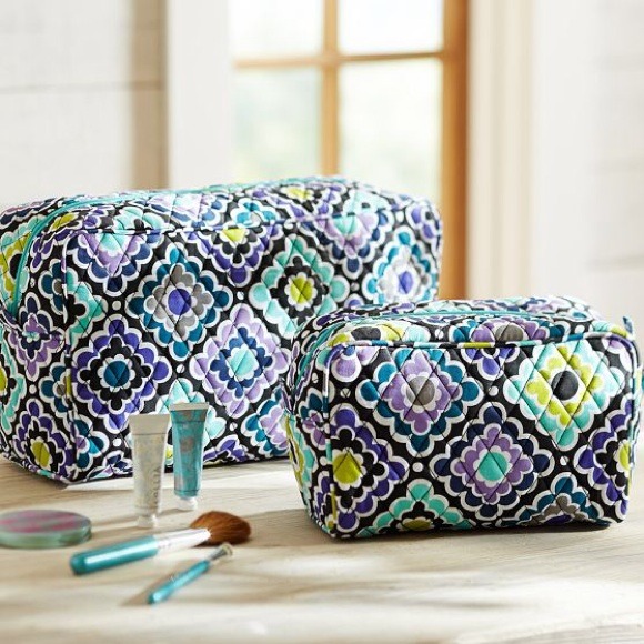 Pottery Barn L quilted cosmetic bag