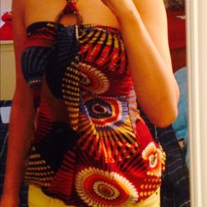 Multicolored summery halter top