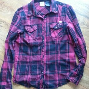 Genuine Harley Davidson Flannel snap down