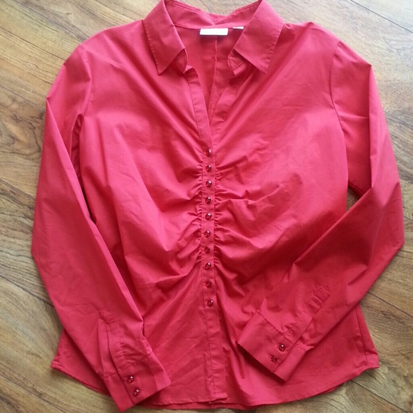 Red New York & Co dress shirt.