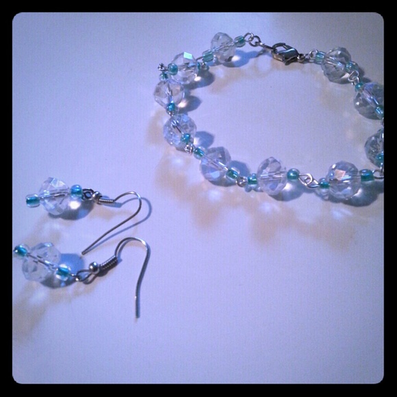 Earring and bracelet set.
