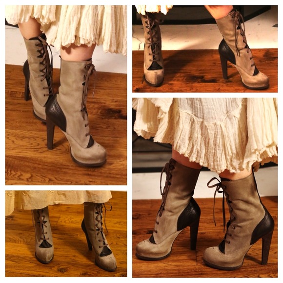 BUNDLED Hoss for Free People Victorian Boot Stone - Picture 2 of 4