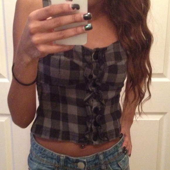 Plaid vest top