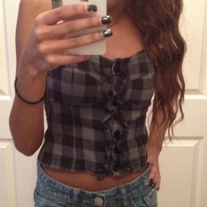 Plaid vest top
