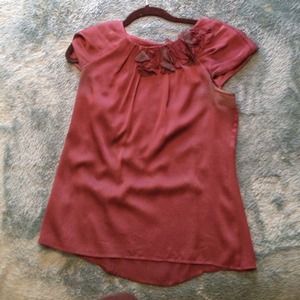 Ann Taylor Silk Burgundy/Oxblood top