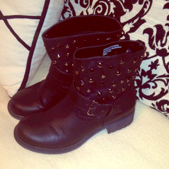 Black studded boots.
