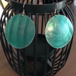 Aqua shell earrings
