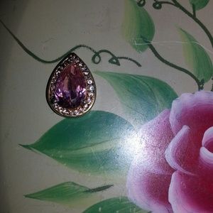 Sterling silver pink gemstone  pendant