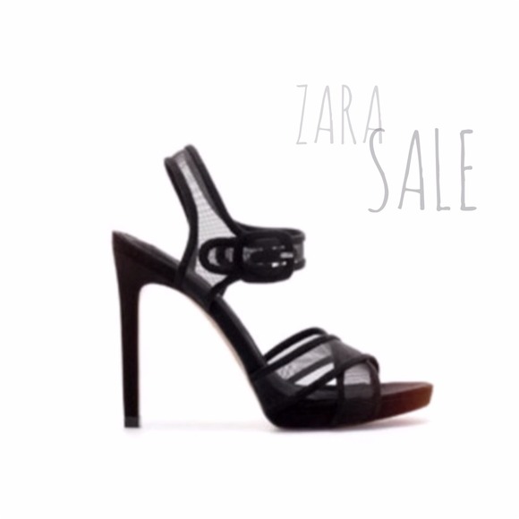 Zara Shoes - Zara black mesh high heel sandal