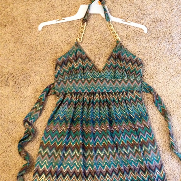 Chevron metallic dress by Speechless! Sz Med - Picture 2 of 4