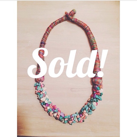 Thread wrapped necklace