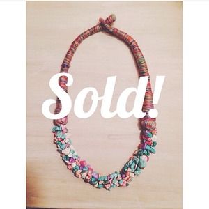 Thread wrapped necklace