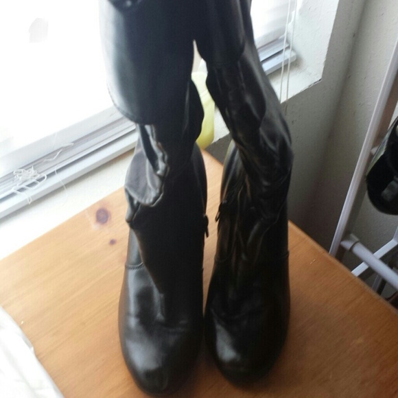 Black tall boots