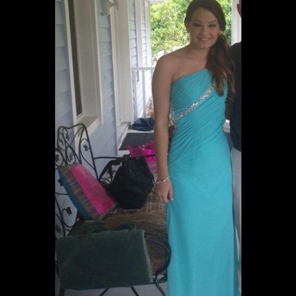 turquoise blue prom dress #prom #dress - Picture 3 of 4