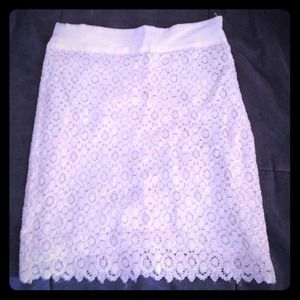 Cute lace cutout white skirt