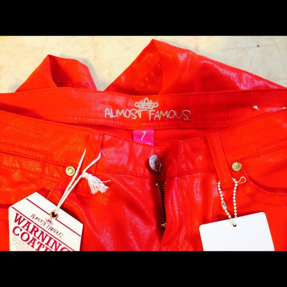 Hot cherry red almost famous jeans. - Picture 2 of 4