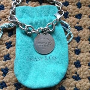 Authentic Tiffany $ Co oval tag bracelet