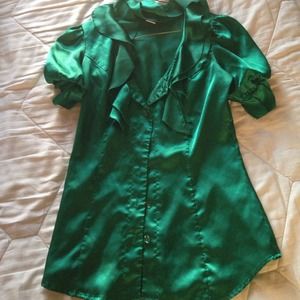 Emerald green button down shirt