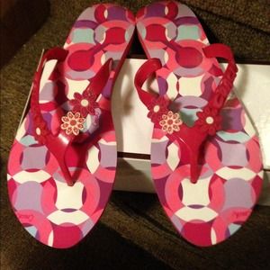 **reduced** Authentic Coach Flip Flops size 10